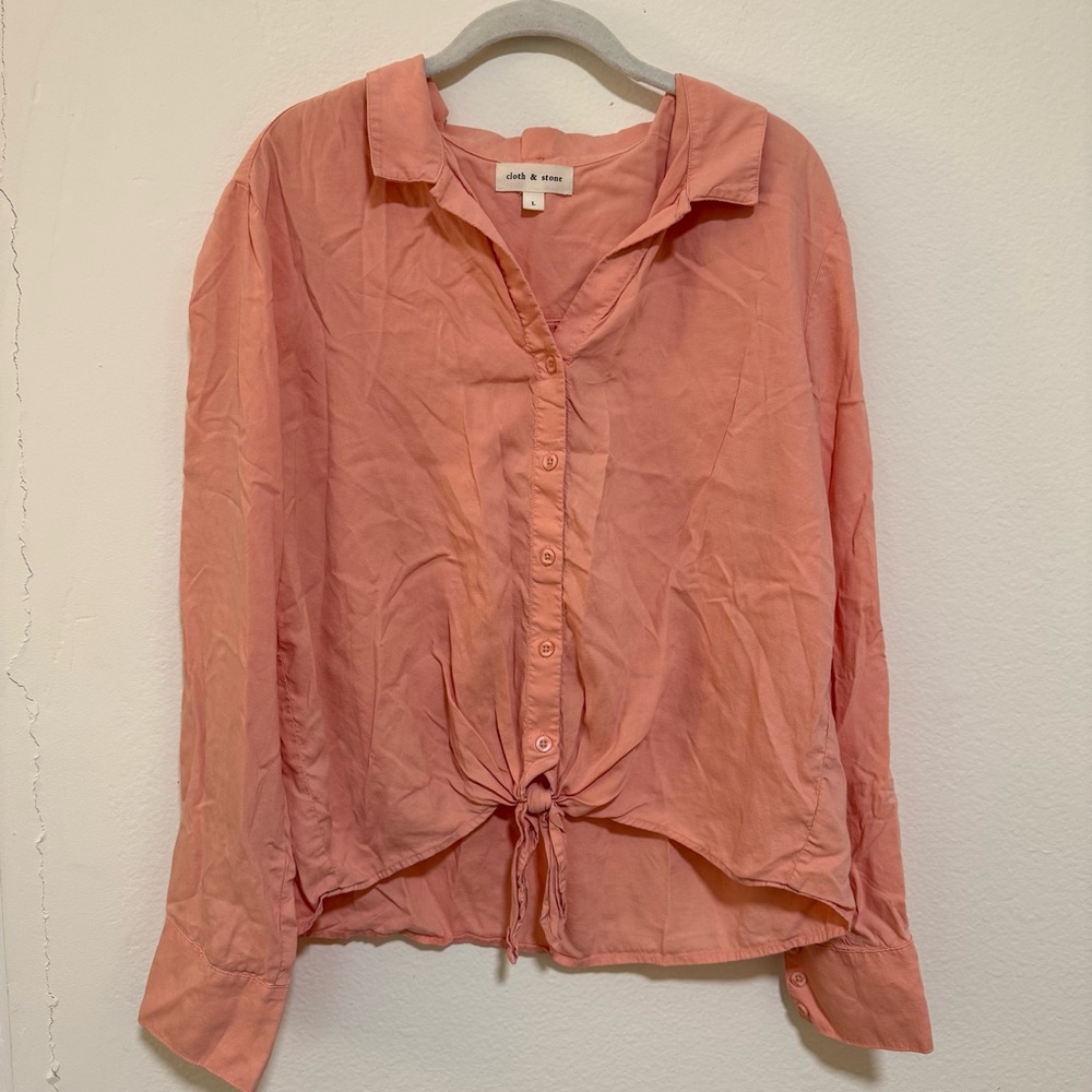 Cloth & Stone Coral Button-Down Shirt